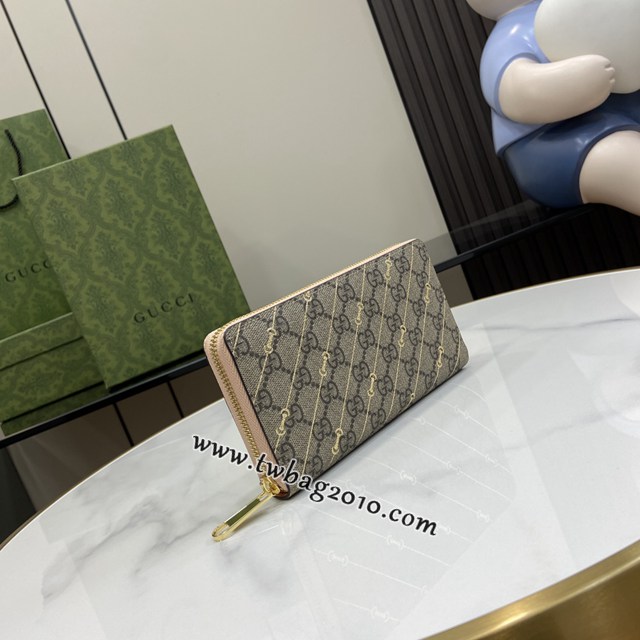 gucci專櫃新款錢包錢夾 古馳馬銜扣印花長夾錢包 jcp1747
